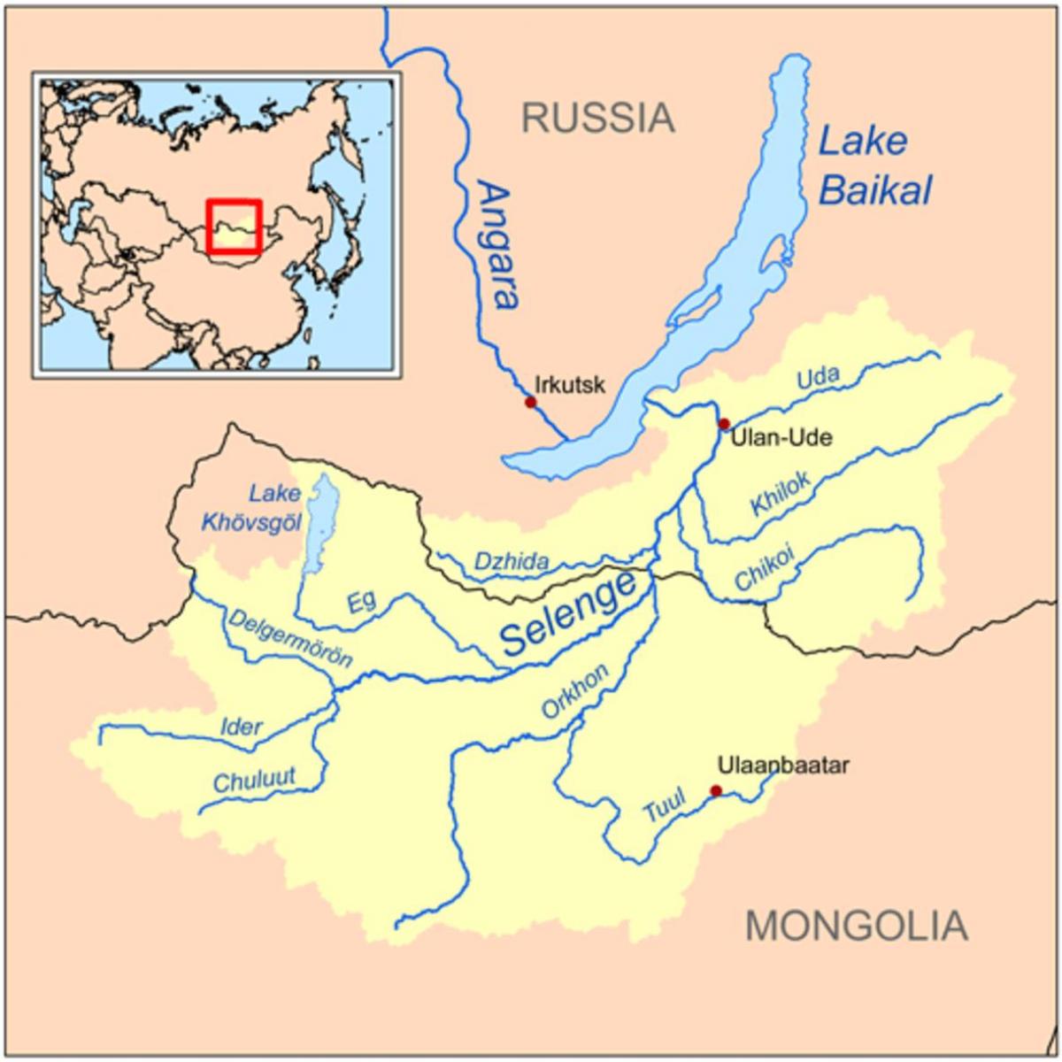kaart Mongoolia jõgi