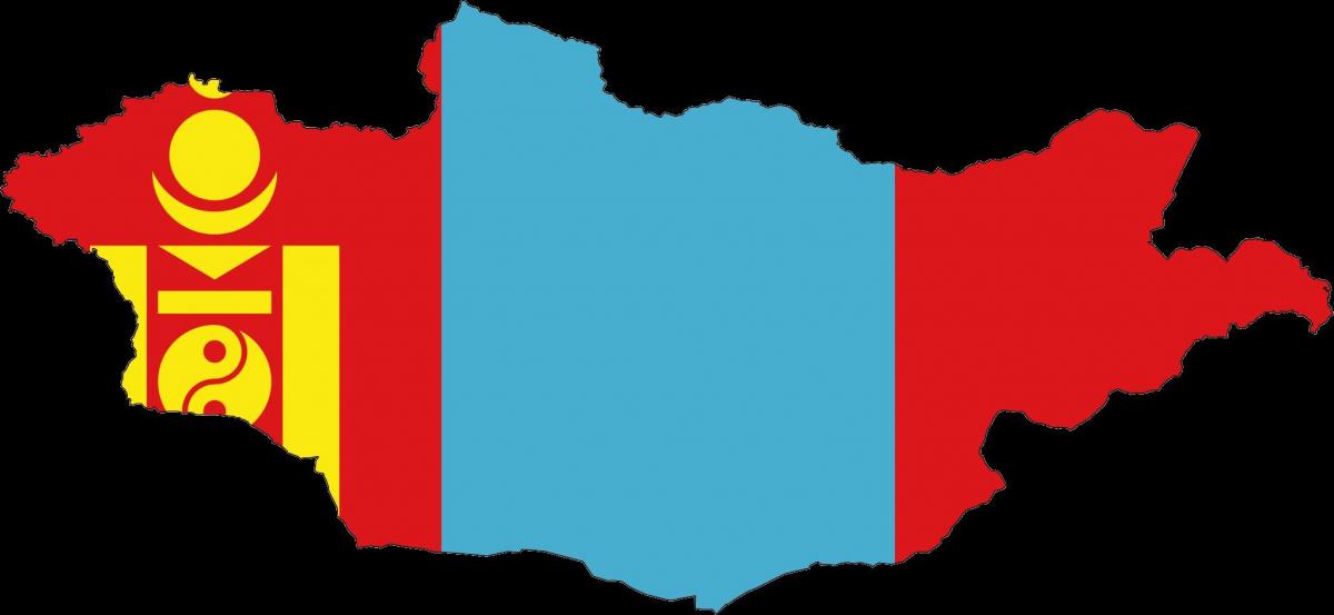 kaart Mongoolia lipp