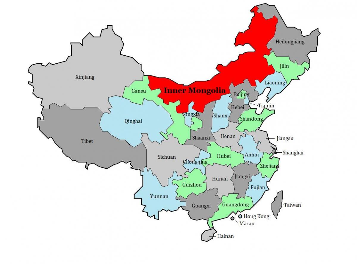 kaart Mongoolia regioonis