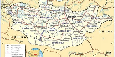 Mongoolia tourist map